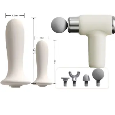 Multifunktionale Mini-Massagepistole mit Silikon-Zubehörköpfen - 6