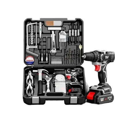 Household repair tool set with electric drill multipurpose