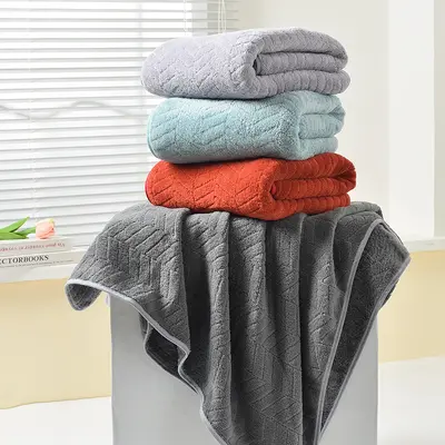 Grenzenüberschreitendes Temu Weizenähren Handtuch Korallenfleece Badetuch saugfähig nicht haarend großes Badetuch Set mit Einfassung Handtuch-Set Großhandel