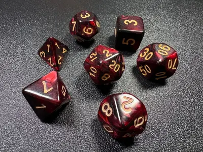 Acrylic DND Dice Set 7 Pieces Marble Pattern Multi-Faceted - 11