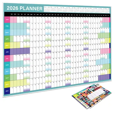 2026 Full-Year English Wall Calendar Minimalist Planner - 2
