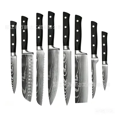 Yangjiang Damaskus-Muster Küchenmesser-Set mit Chef- und Santoku-Messer - 6