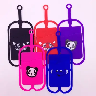 Silicone cord phone case card holder for Apple Android