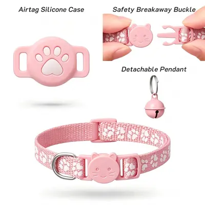 Pet Cat Positioning Collar Tracker Suitable for iOS Waterproof Apple Find My Reflective Collar