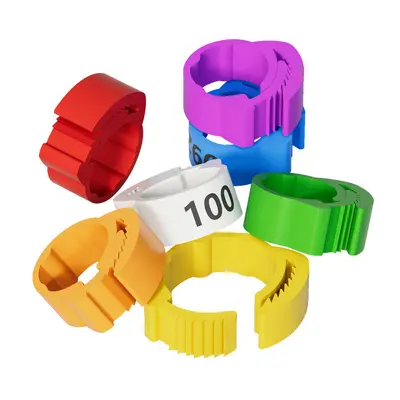 Chicken leg rings, snap-type poultry identification rings, custom text
