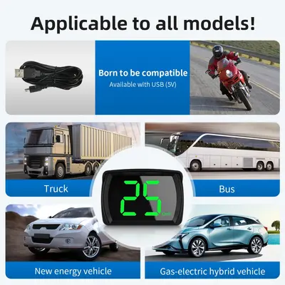 Fabrika Kaynağı HUD Başüstü Gösterge Y03 HUD Beidou GPS Araç Hız Göstergesi KM/MPH Sınır Ötesi Özel