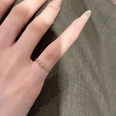 Diamant-Blumen-Ring, leichter Luxus, feiner Schnitt, Retro-Design - 2