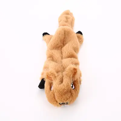 Leather-Shell Plush Squirrel Squeaky Dog Toy - 5