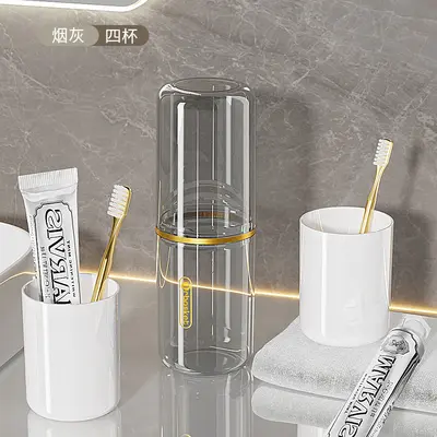 Portable Electric Toothbrush Storage Box and Mouth Rinse Cup Travel Set - 11