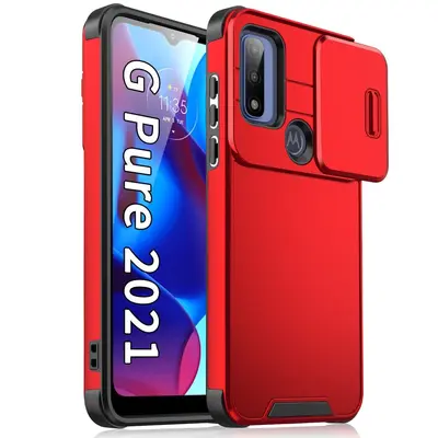 Moto G stylus 5G için uygun itme penceresi düşmeyi önleyici cep telefonu kılıfı G Power ikisi bir arada zırh koruyucu kapak - 9