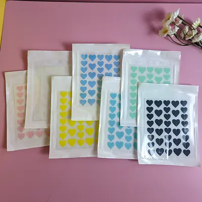 Herzförmige Hydrokolloid-Pickelpflaster, Bunt, Unsichtbar - 5