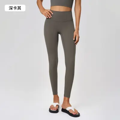 Seamless Bare-Feel Yoga Leggings, High Waist, Butt-Lifting, 3/4 Length - 13