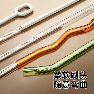 360 Rotating Straw Cleaning Brush for Kids Bottles and Long Cups, Durable - 4