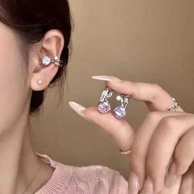 Non-Piercing Zircon Ear Bone Clip Earrings for Women