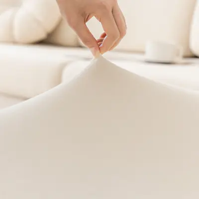 Cremefarbener elastischer Sofabezug 2025 neu vier Jahreszeiten universal alles inklusive Kissenbezug rutschfester Sofabezug Schutzbezug