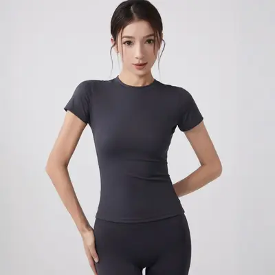 Women's Breathable Short Sleeve Yoga T-Shirt - 8