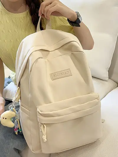 Schulrucksack 2025 für Schülerinnen Preppy-Stil Schulranzen für Schülerinnen der Mittelstufe einfarbig Universität Studentin minimalistischer vielseitiger Rucksack - 3