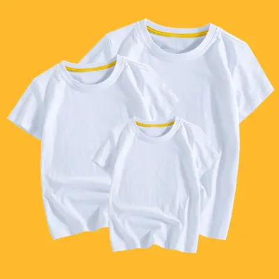 Rotes Sommer-Eltern-Kind-Kurzarm-T-Shirt-Set für drei Personen, Größen 90-XXL