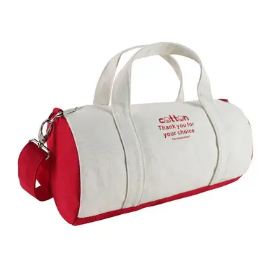 Segeltuch-Reisetasche, Einschulter-Umhängetasche, Zylinderform - 6