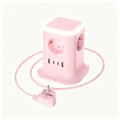 Uluslararası Avrupa Standardı Dik Çok Fonksiyonlu Akım Korumalı Şerit Tek Katmanlı USB ile Akıllı Hızlı Şarj C Portu Dokunmatik Gece Işığı Koreli Standart Priz - 10