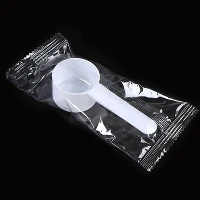 Gıda sınıfı 10g 20ml kaşık şeffaf PP plastik ölçüm kaşığı süt tozu kaşığı düz tabanlı ölçekli kaşık karıştırma ölçüm kaşığı - 10