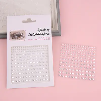 Pearl and Diamond Face Sticker Set, Rhinestone, Brow and Kids Face Accessory - 8
