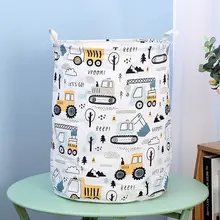 Foldable Fabric Laundry Basket, Cotton Linen