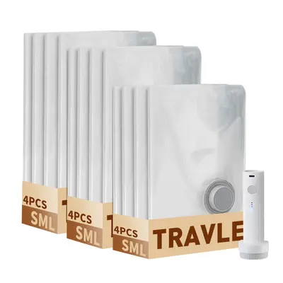 Portable Travel Vacuum Compression Bags for Luggage Organisation