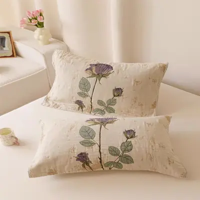 Thick Pure Cotton Gauze Pillow Towel, Protects Against Hair Oil - 9