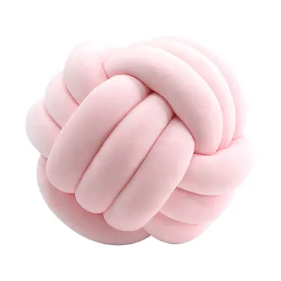 Scandinavian cross-border three-strand rope knotted hand-woven knot round ball headboard fabric pillow sofa cushion lumbar pillow - 8