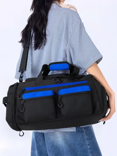 Contrast Color Travel Bag Large Capacity Wet and Dry Separation