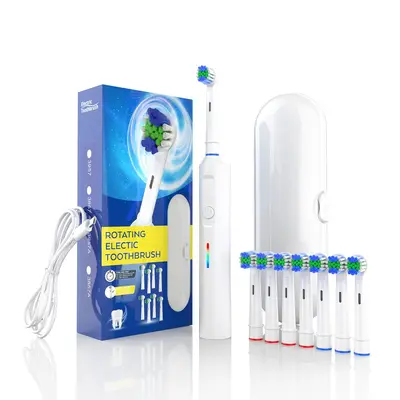 Adult Smart Rotating Electric Toothbrush, Rechargeable, 4-6-8 Brush Heads, Unisex