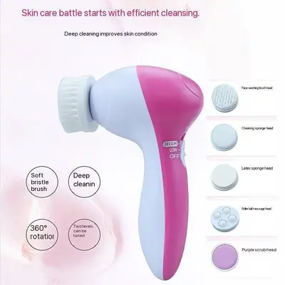 Electric five-in-one, seven-in-one facial cleansing device, rotating tool, pore cleaning brush, large LED beauty device. - 13