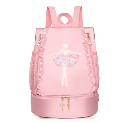 Girls' Latin Ballet Dance Backpack with Shoulder Strap, Printable Princess Design - 9