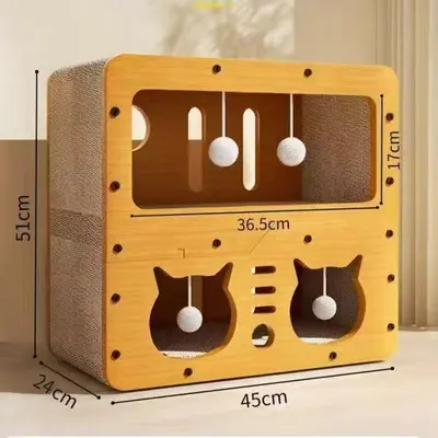 Vertical Cat Scratching Board, Corrugated Cardboard, Double-Layer, No Shedding - 7