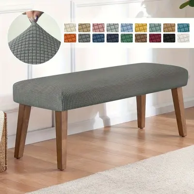 Nordic Corduroy Elastic Bench Cover Footstool Dust Cover Headboard Bench Cushion Cover Waterproof Oil-resistant INS Style