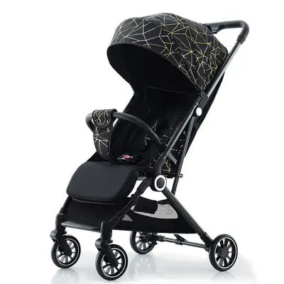High-View Stroller for Kids Baby Pram Reclining Lightweight Foldable Baby Shock-Absorbing Children's Pushchair for Outdoor Use