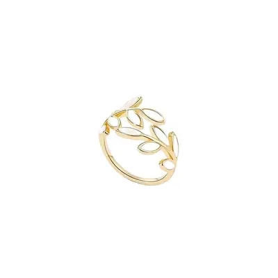 Simple Leaf-Shaped Open Unisex Ring