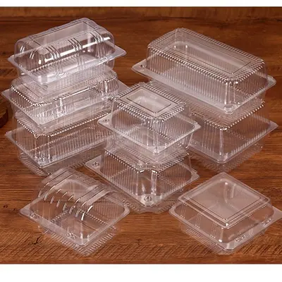 Disposable plastic pasta box transparent bubble cake box baking bulk box rectangular appetizer packaging food box - 2