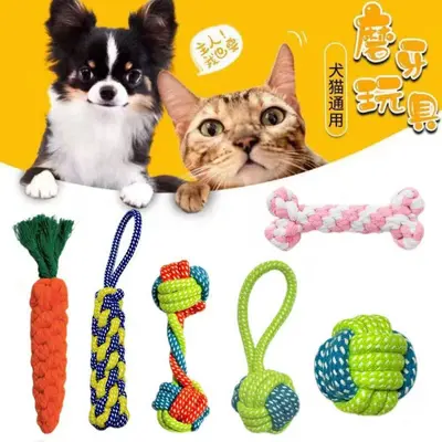 Dog Teething Rope Toy Set, Bite-Resistant Braided Knot with Frisbee - 3