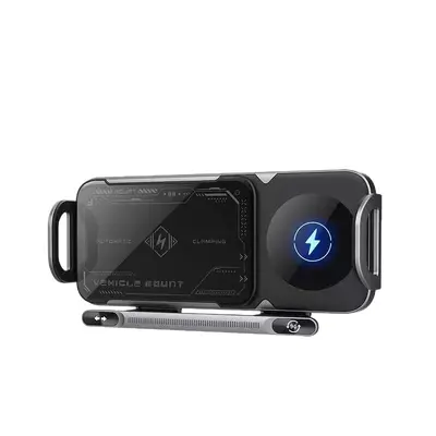 Foldable Large Screen Car Phone Holder with Wireless Charging - 6