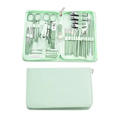 Matcha Green Nail Clipper Complete Set with Nail Care Tools - 8