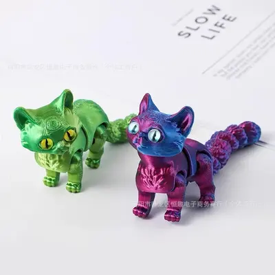 3D Baskı Sevimli Kedi Yavrusu Figürü, Çocuklar İçin Dekoratif Süs