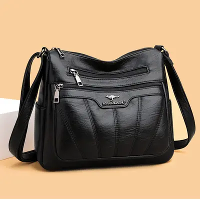 Women's Embroidered Crossbody Shoulder Bag, Large Capacity, Simple Design - 3