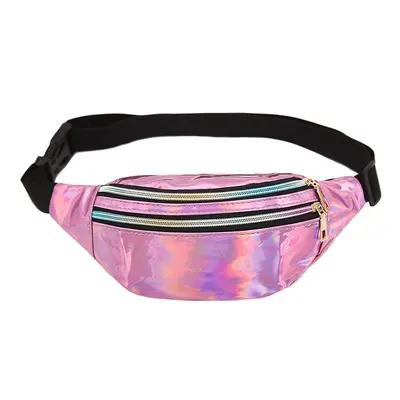 Women's Running Waist Bag with Laser Pattern and Reflective Details - 10