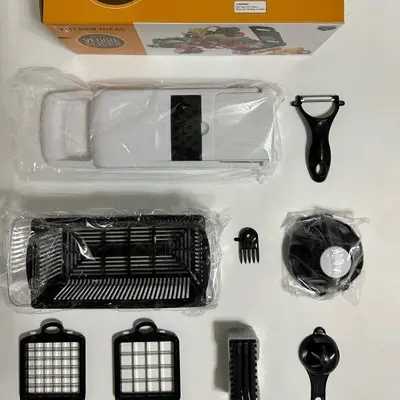 Multifunktionales Gemüseschneider-Set für Küche - Gemüsehobel Gemüseschneider Würfelschneider Julienne-Schneider Gemüsereibe - 13
