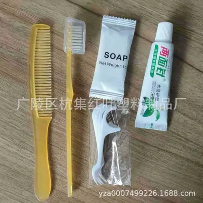 Reise-Set Einweg-Hygieneprodukte Hotel-Gästeausstattung Zahnbürste Zahnpasta Kamm Seife Zahnseide Kombinationsset - 2