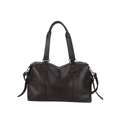 Cross-Border Large Capacity Vintage Soft Leather Boston Handbag Travel Shoulder Crossbody Bag Fashion Commute Single Shoulder Bag - 8