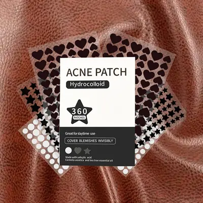 Hydrocolloid Pimple Patches, 360 Pcs, Invisible Star, Heart and Round - 7