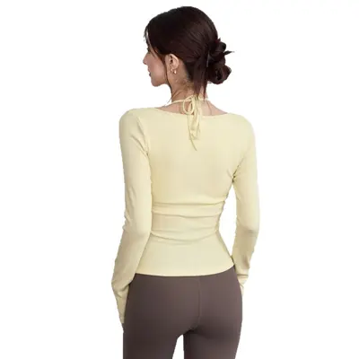 Yoga-Oberteil Zweiteiler Neckholder, Langarm, schlanke Passform - 5